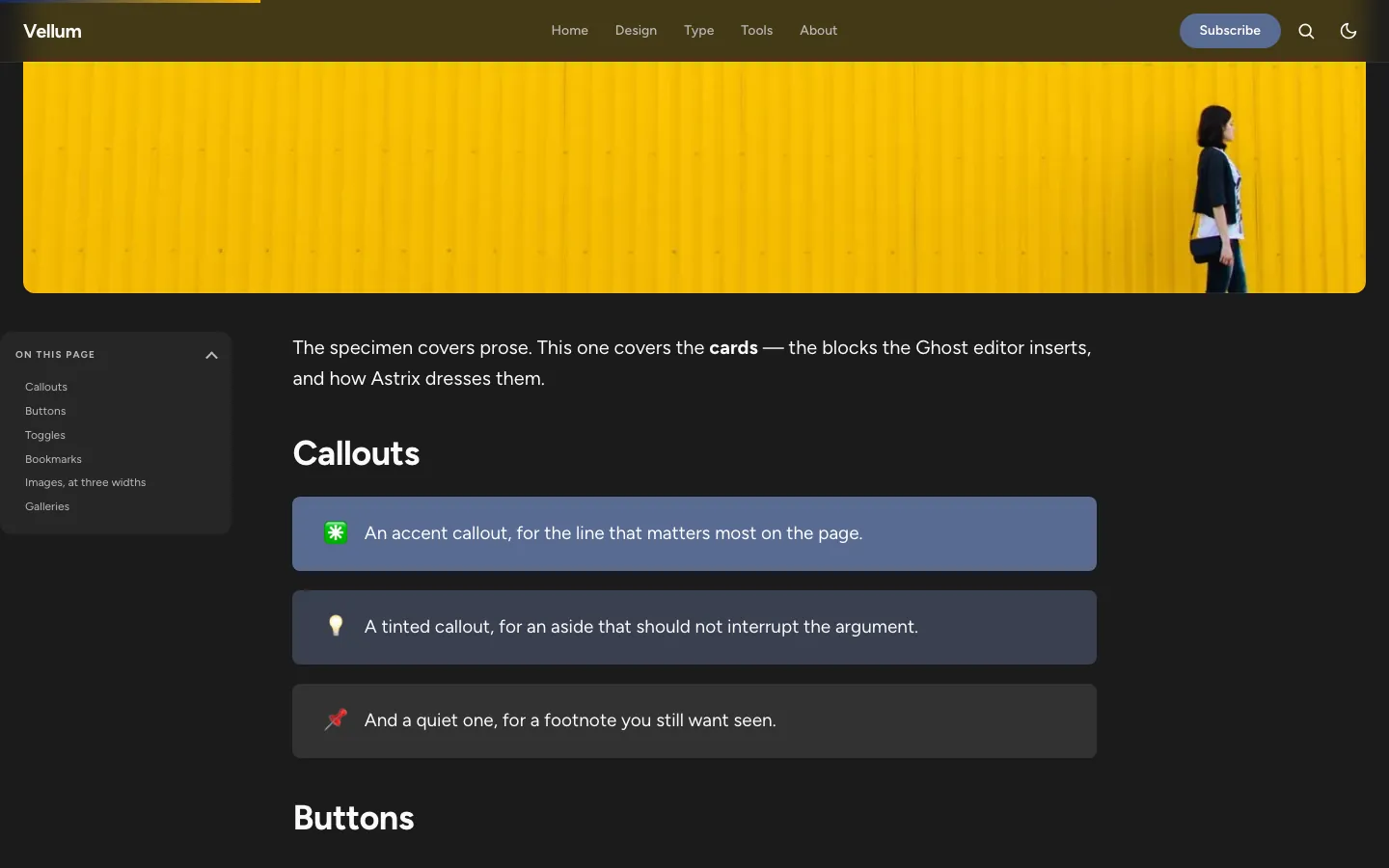 Editor cards in dark mode